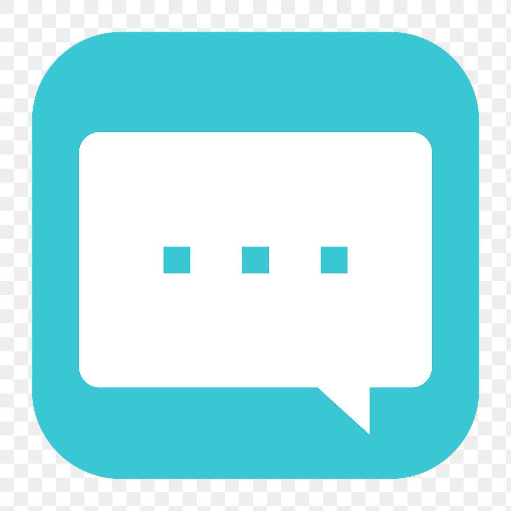 Speech bubble png sticker, flat square icon, transparent background