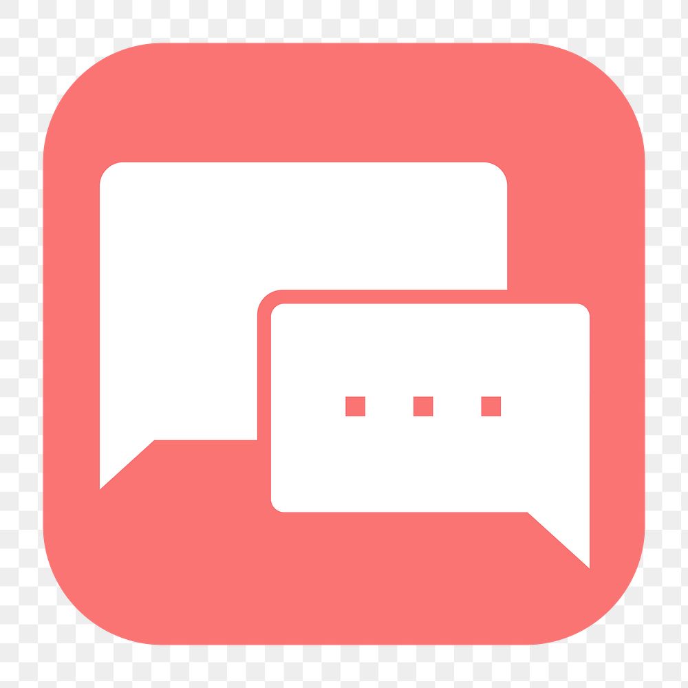 Speech bubble png sticker, flat square icon, transparent background