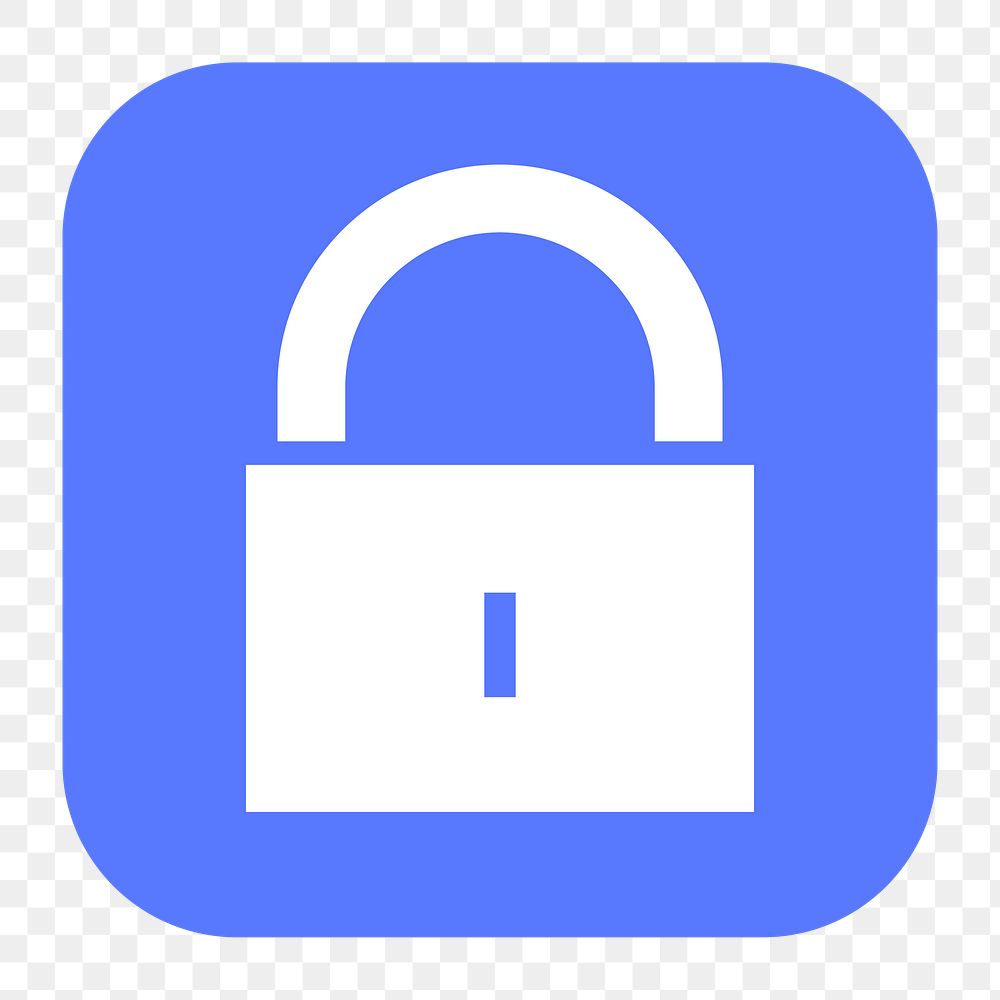 Lock, privacy png sticker, flat square icon, transparent background