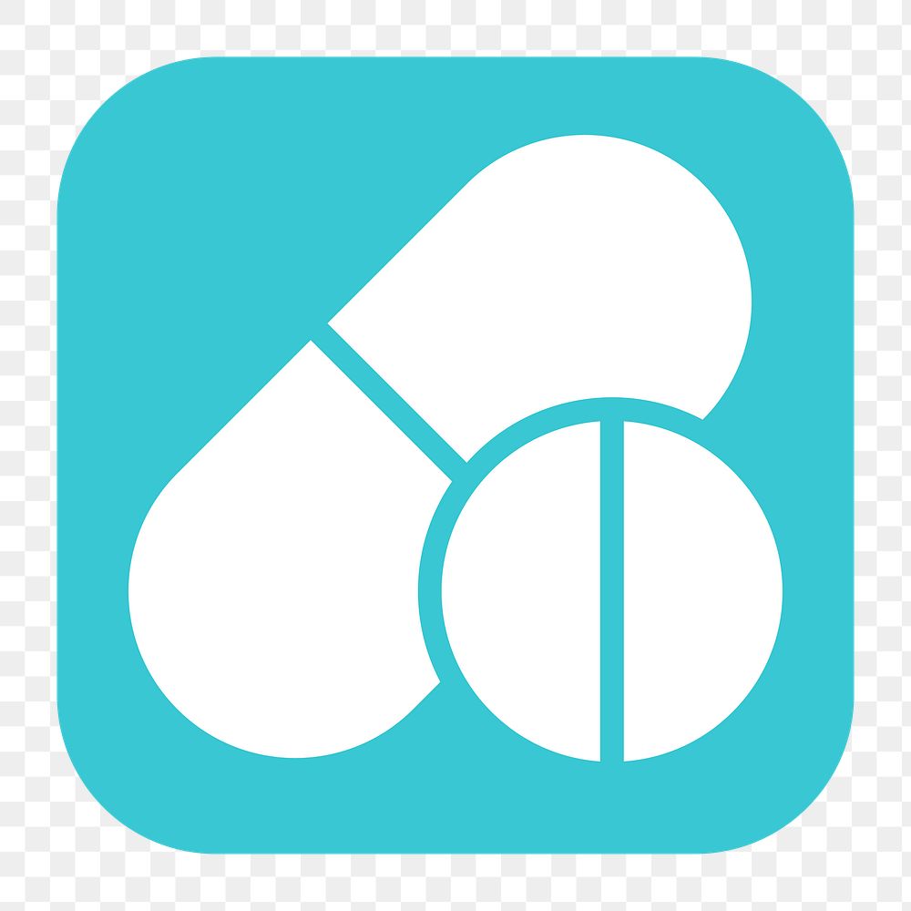 Medicine png sticker, flat square icon, transparent background
