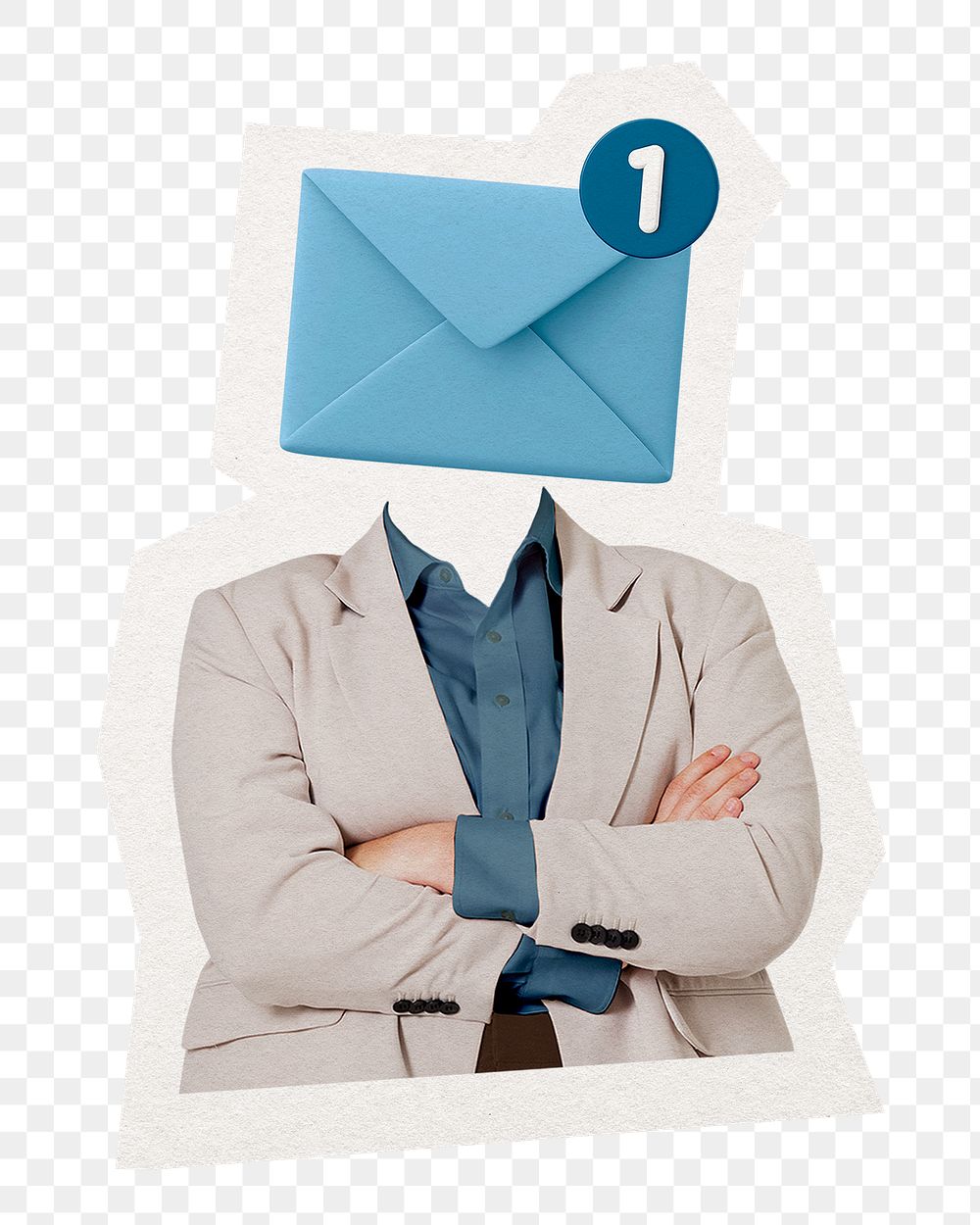 Envelope head png businesswoman sticker, marketer, business remixed media, transparent background