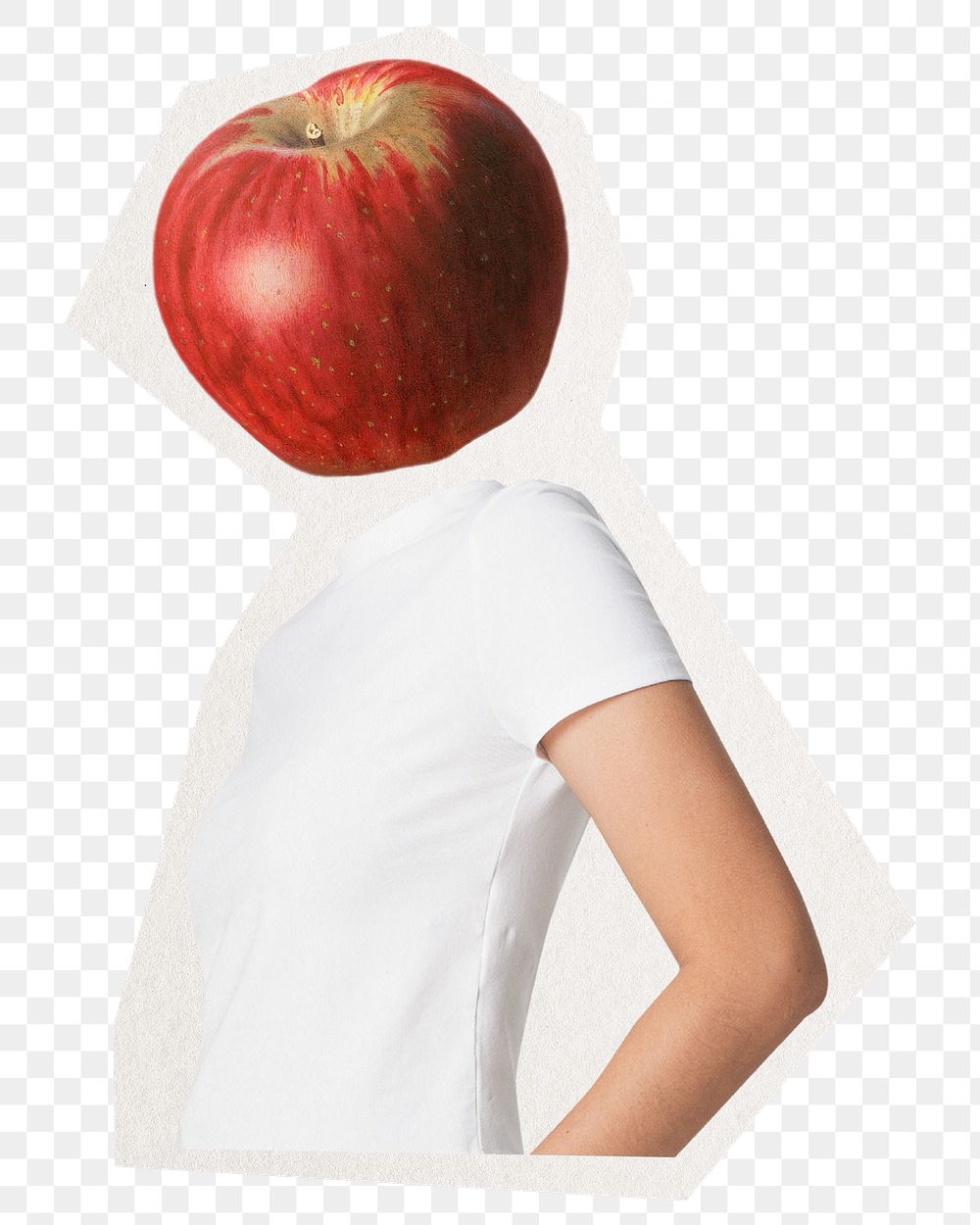 Apple head png woman sticker, student, education remixed media, transparent background