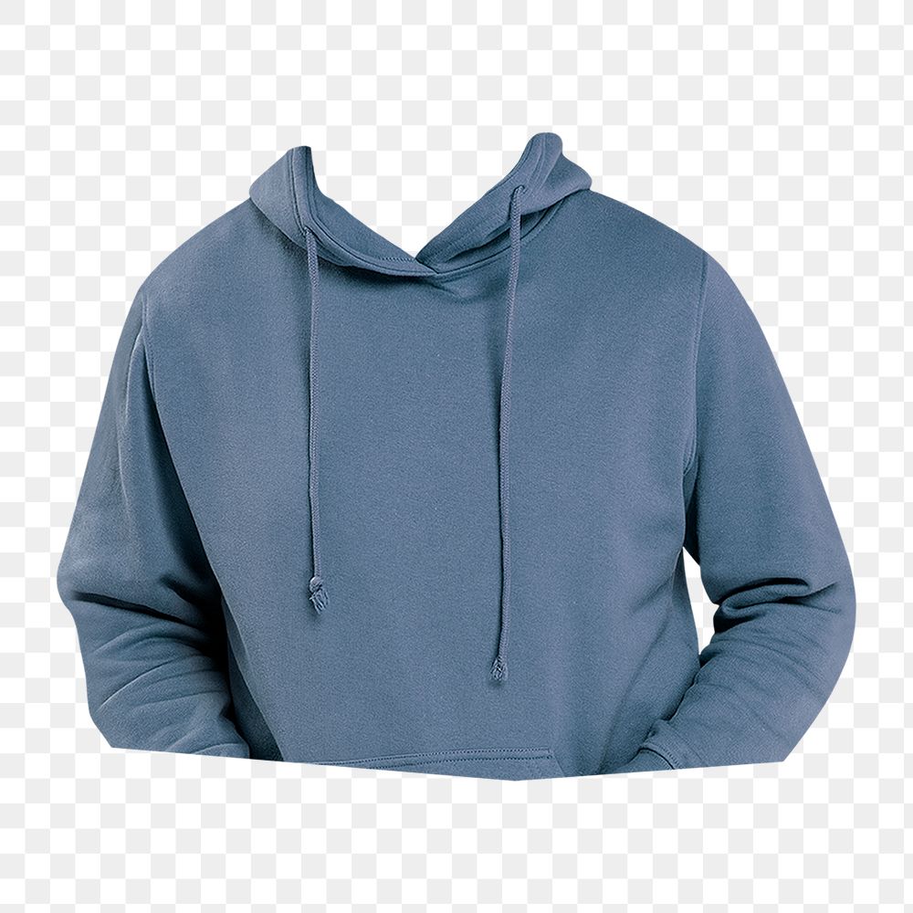 Headless man png sticker, wearing hoodie, transparent background