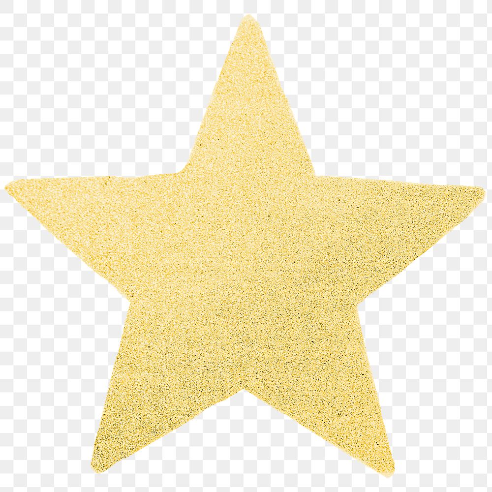 Gold star png sticker, ranking icon on transparent background