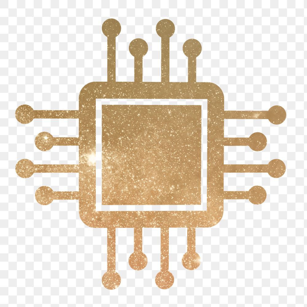 Computer chip png sticker, technology on transparent background