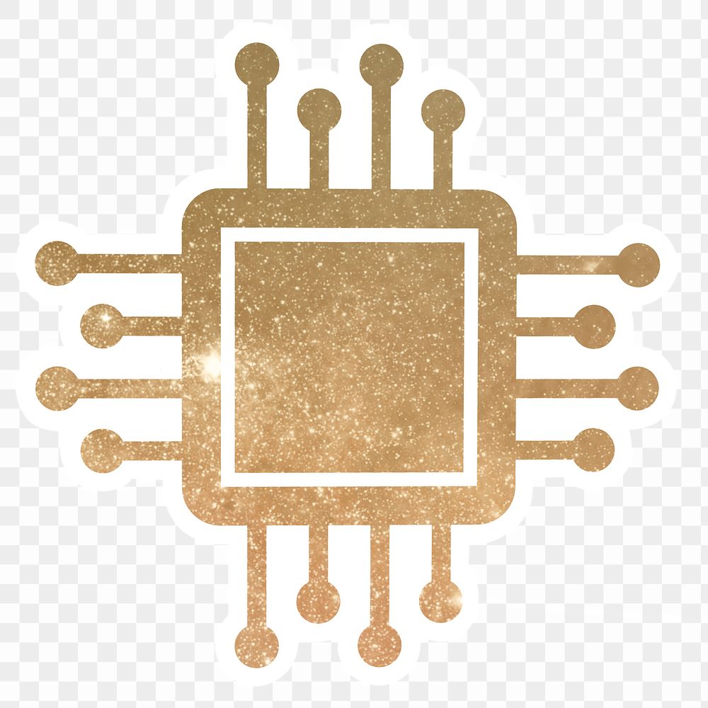 Computer chip png sticker, technology on transparent background