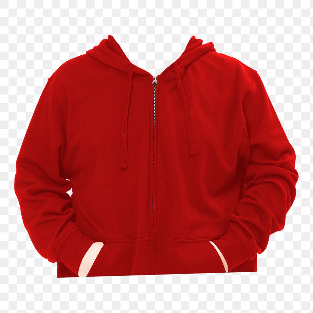 Headless man png sticker, wearing hoodie, transparent background