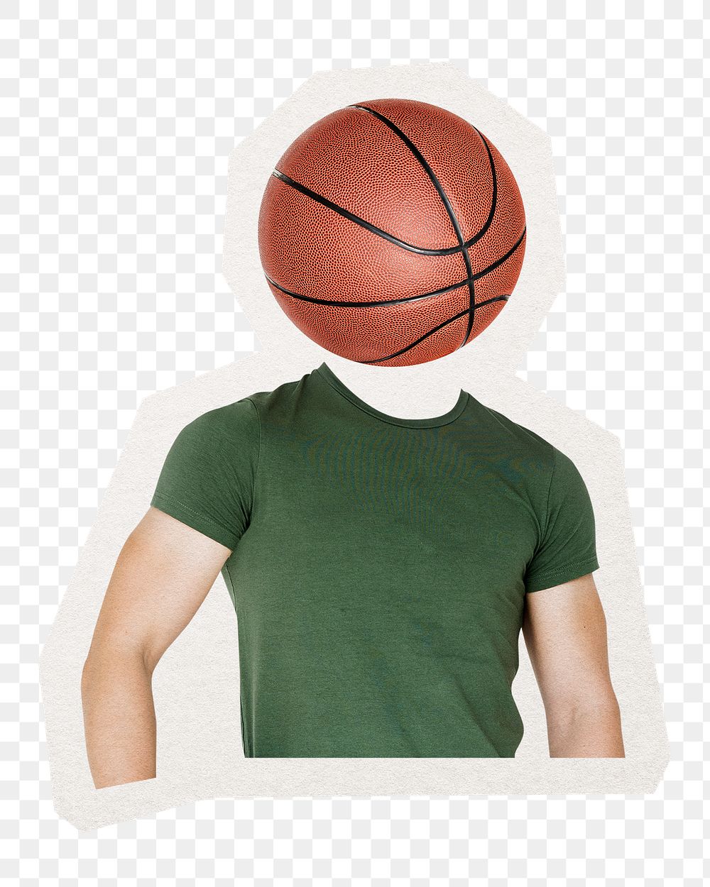 Basketball head png man, sports remixed media, transparent background