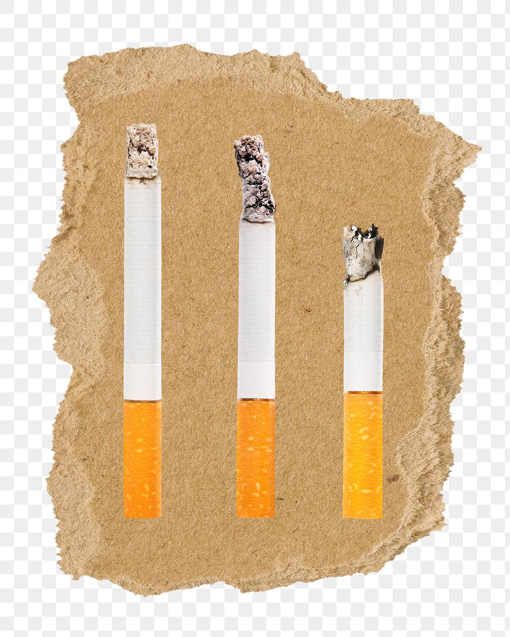 Cigarettes png sticker, ripped paper, transparent background