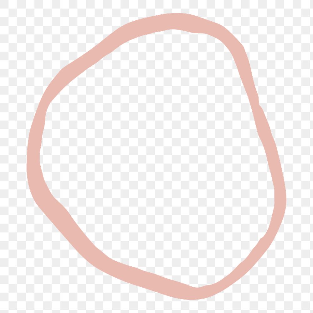 Pink circle png shape sticker, outline design, transparent background