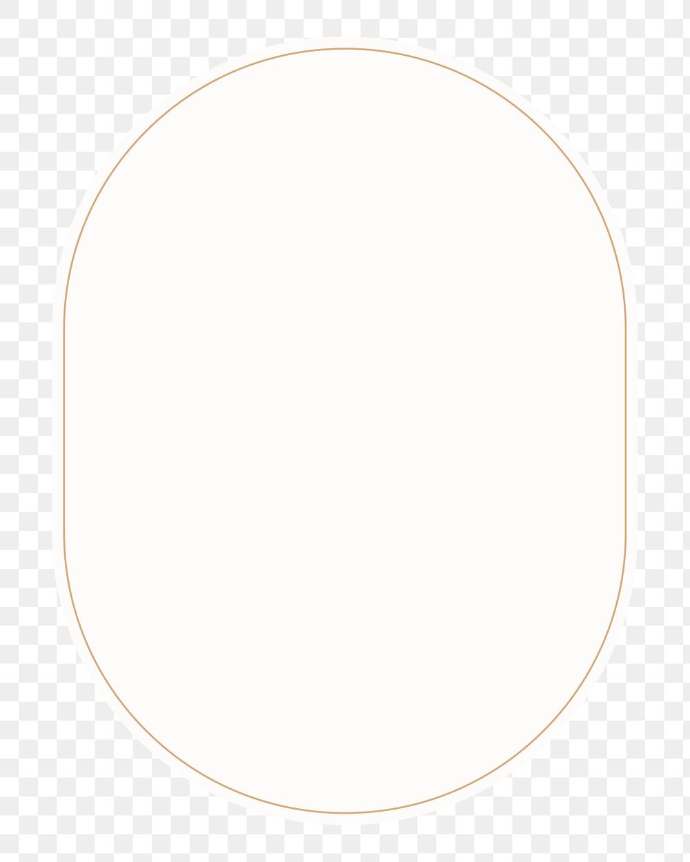 Aesthetic oval png frame sticker, transparent background