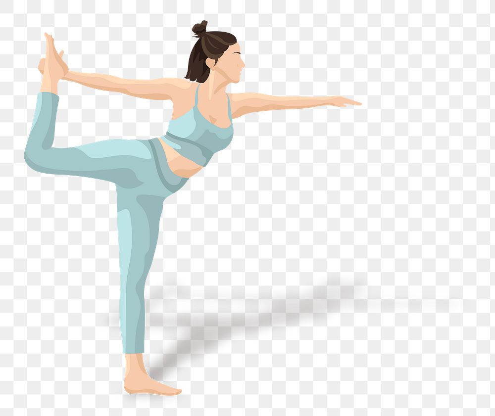 Woman in yoga pose png sticker, transparent background