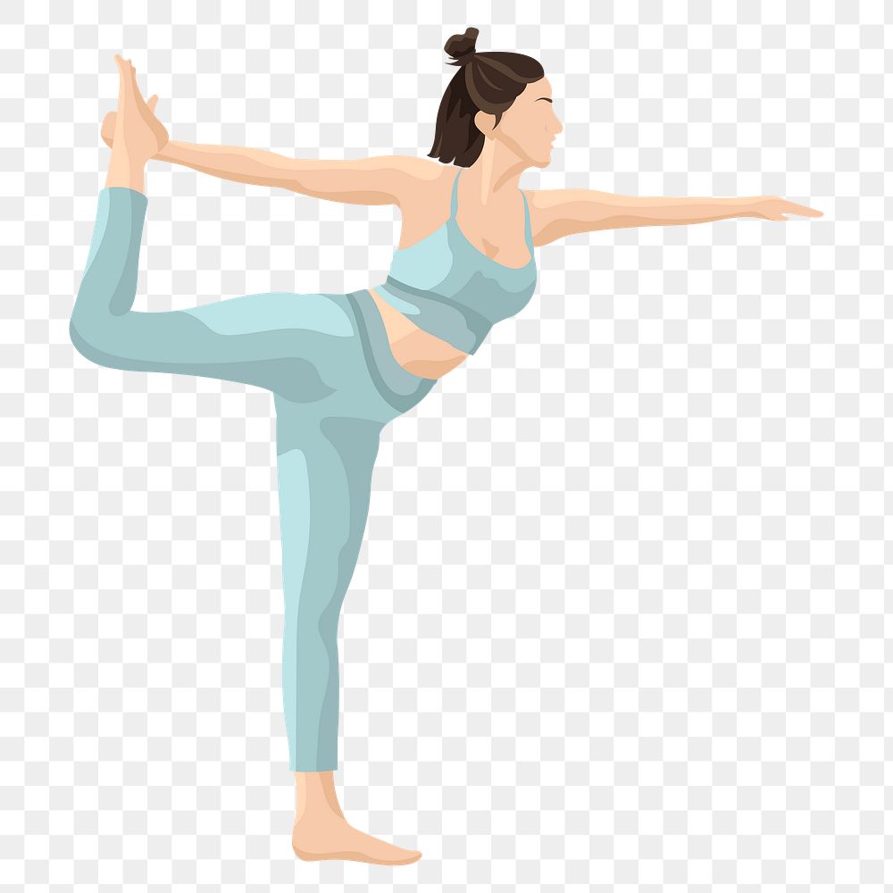 Woman in yoga pose png sticker, transparent background