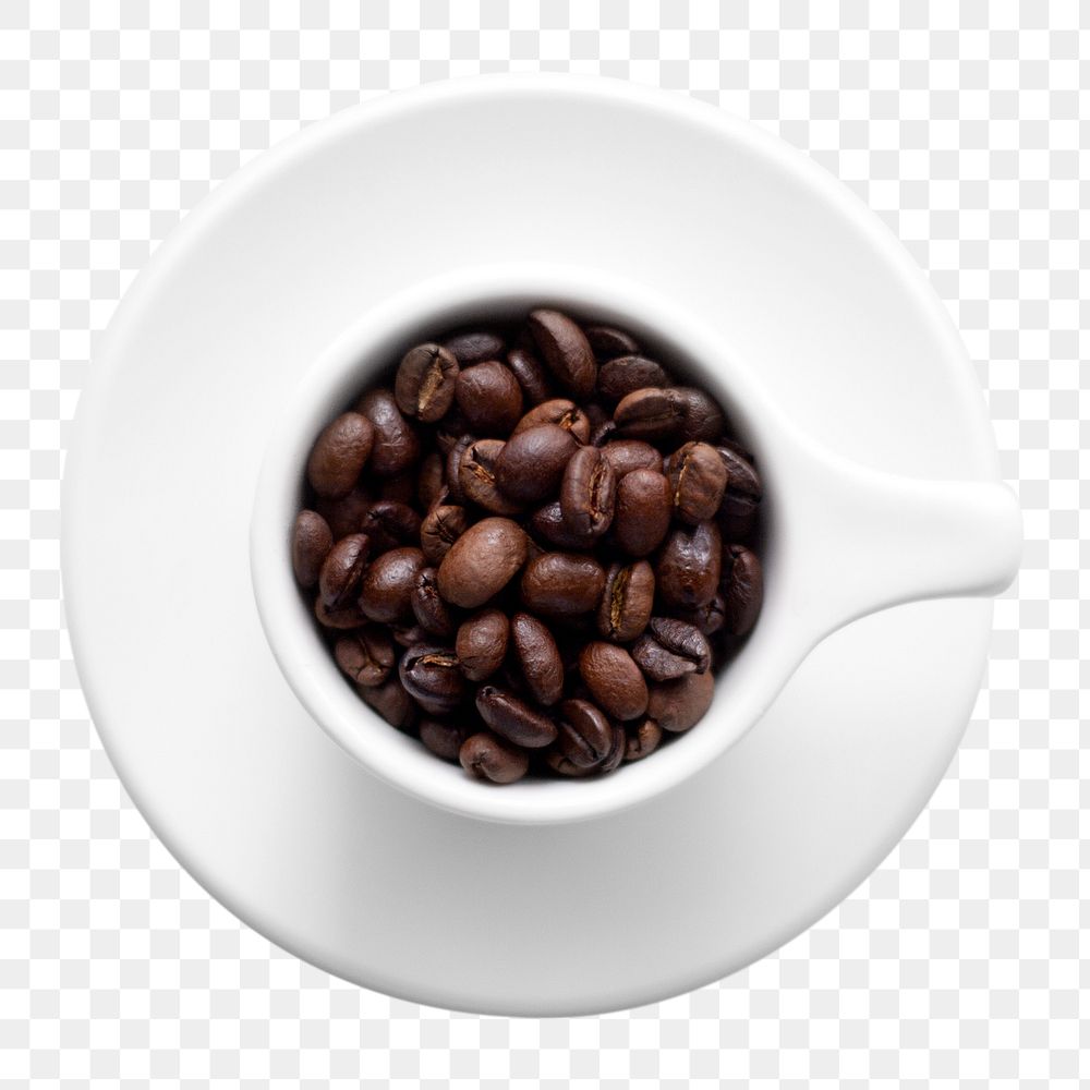 Png coffee beans cup sticker, food & drink transparent background