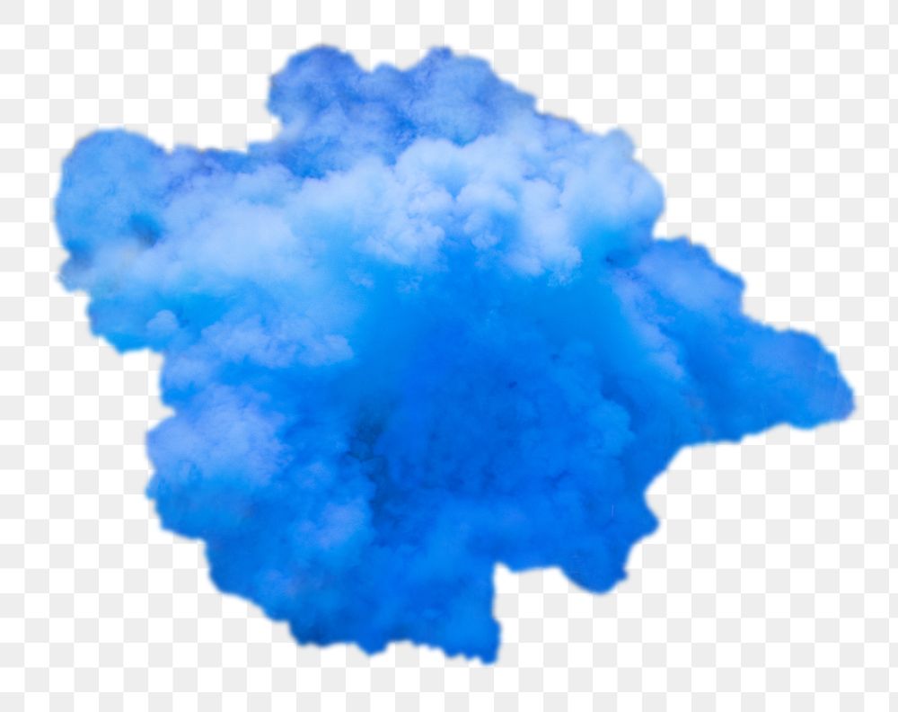 Blue smoke png sticker, aesthetic image, transparent background