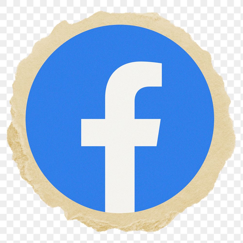 Facebook icon for social media in ripped paper design png. 3 JUNE 2022 - BANGKOK, THAILAND