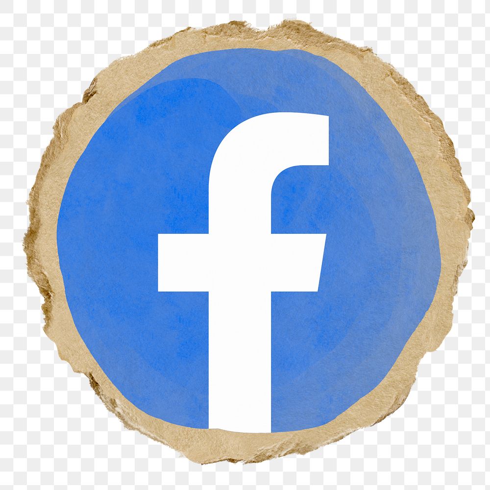 Facebook icon for social media in ripped paper design png. 23 JUNE 2022 - BANGKOK, THAILAND