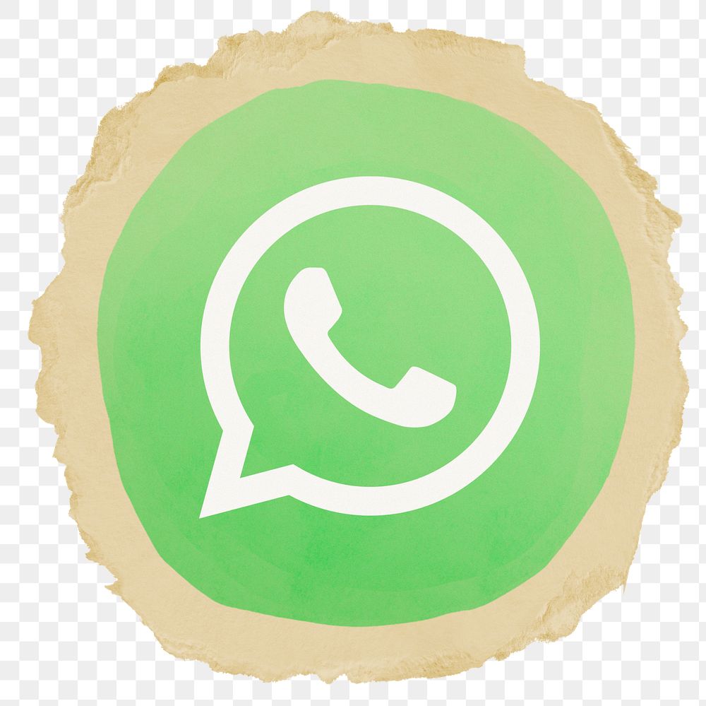 WhatsApp icon for social media in ripped paper design png. 23 JUNE 2022 - BANGKOK, THAILAND