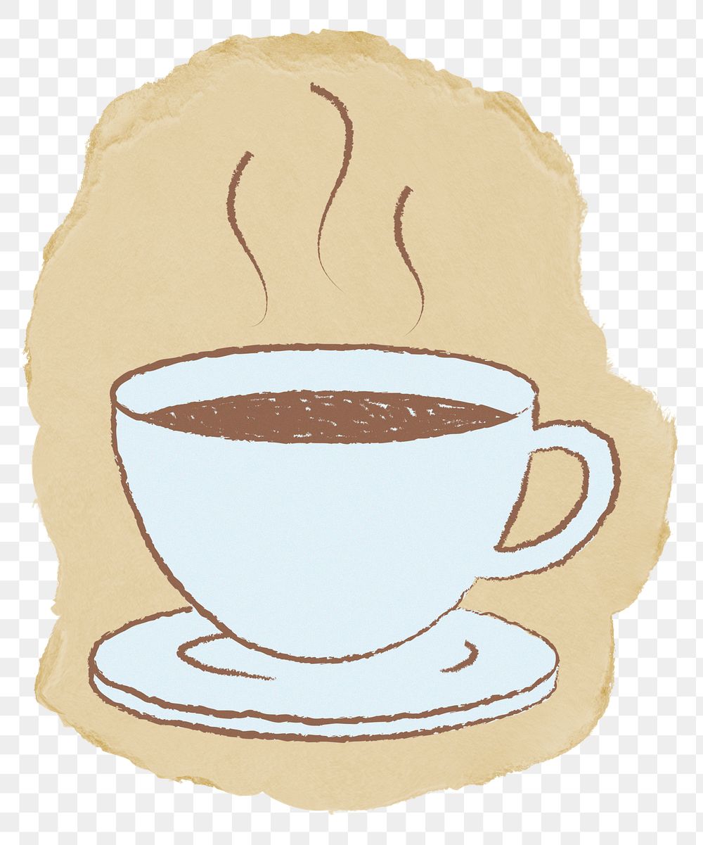 Coffee doodle png sticker, transparent background