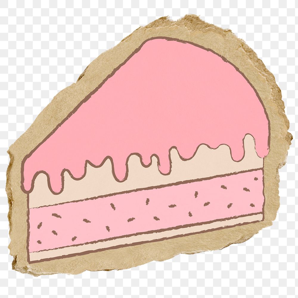 Strawberry cake png sticker, transparent background