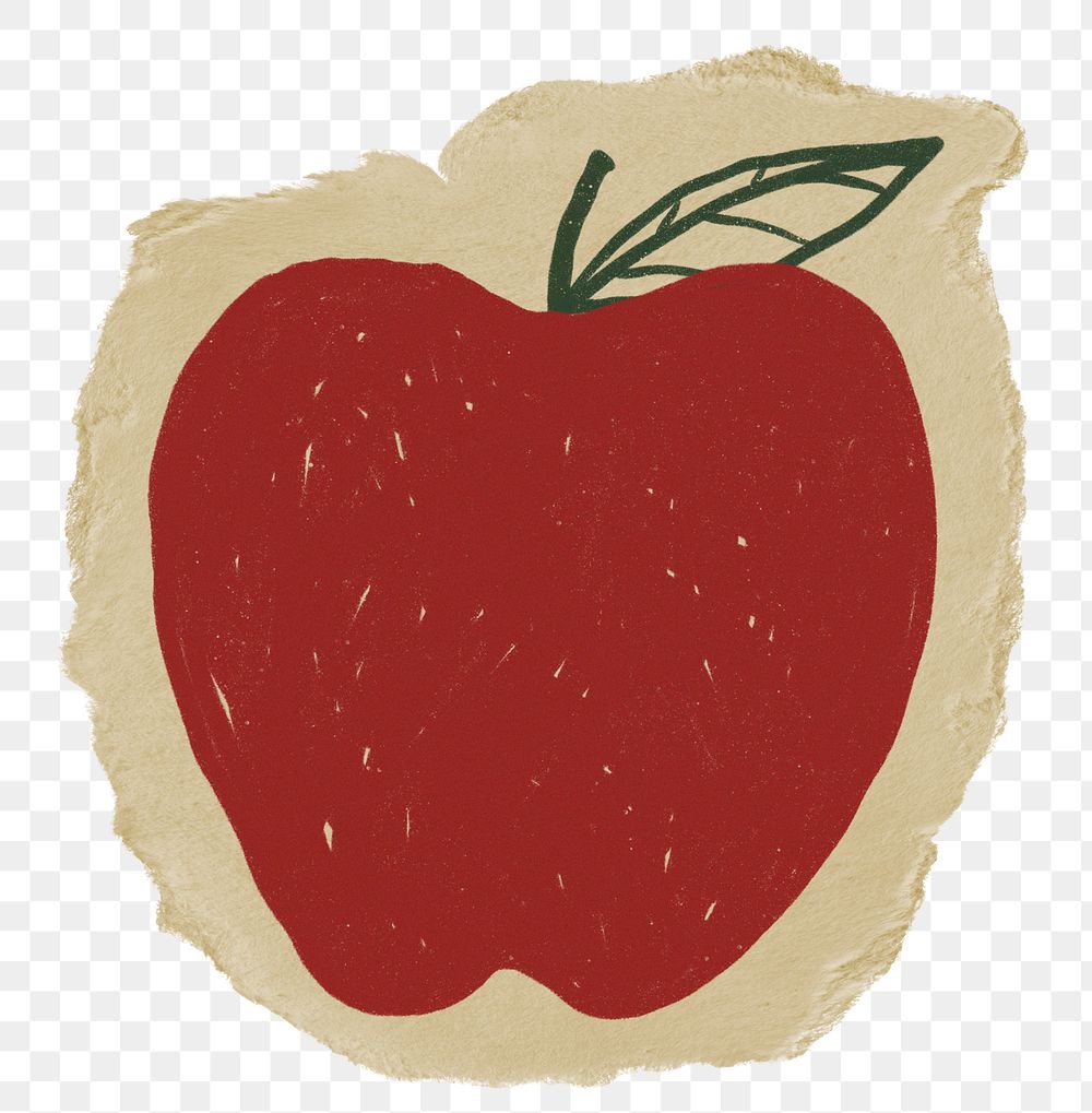 Apple doodle png sticker, transparent background