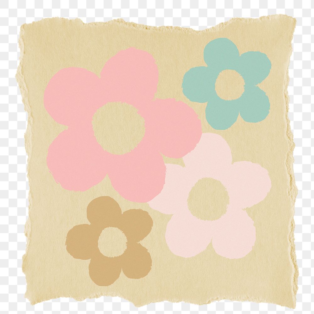 Cute flowers png sticker, transparent background