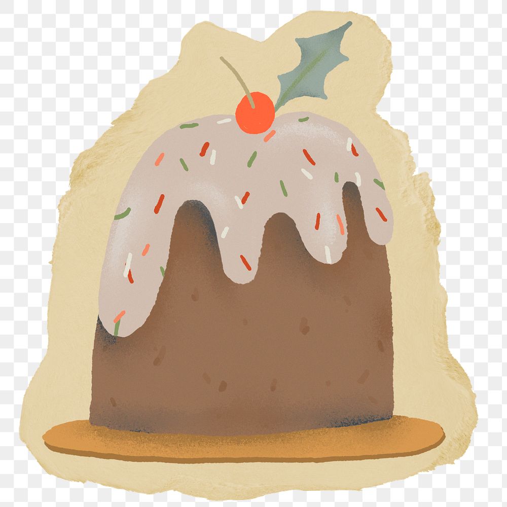 Pudding cake png sticker, transparent background