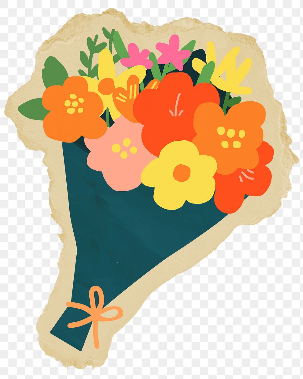 Flower bouquet png sticker, transparent background