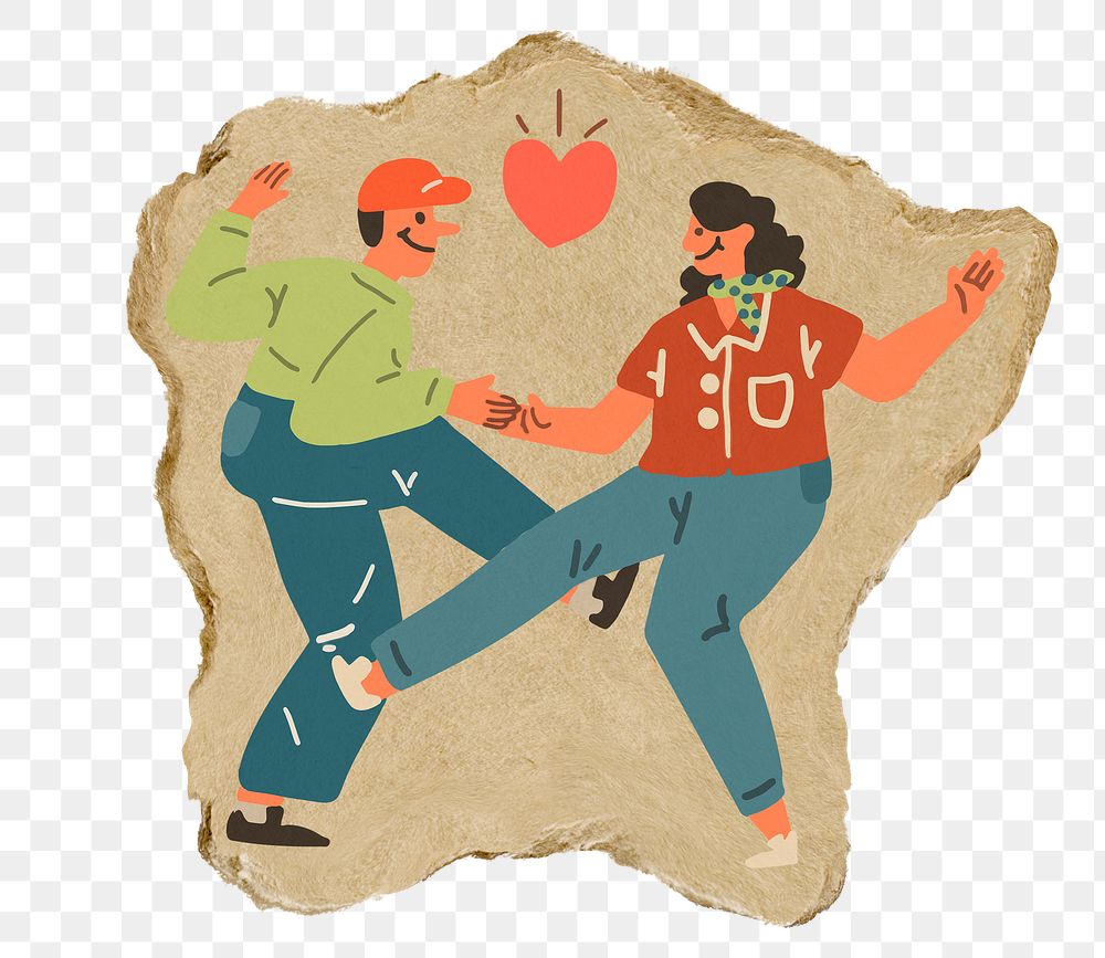 Dancing couple png sticker, transparent background