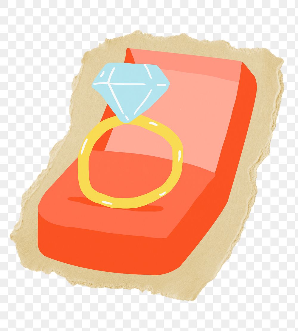 Diamond ring png sticker, transparent background