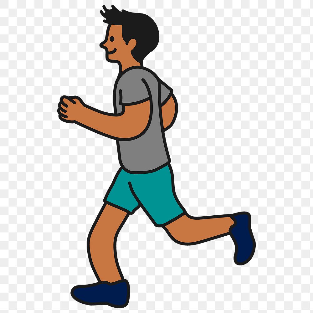 Png black man jogging sticker, | Free PNG - rawpixel