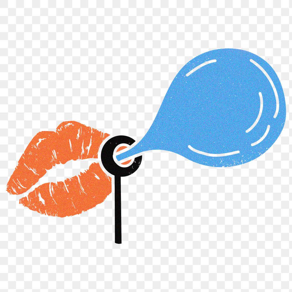 Png bubble gum lips sticker, | Premium PNG Illustration - rawpixel