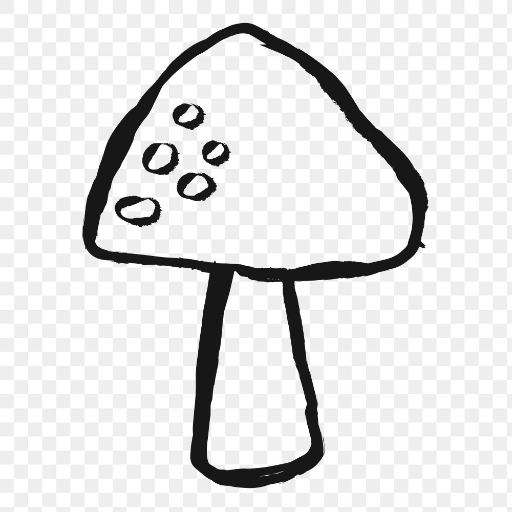 Mushroom png sticker, plant doodle, transparent background