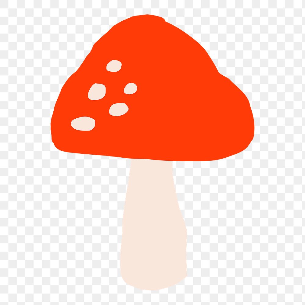 Mushroom png sticker, plant doodle, transparent background