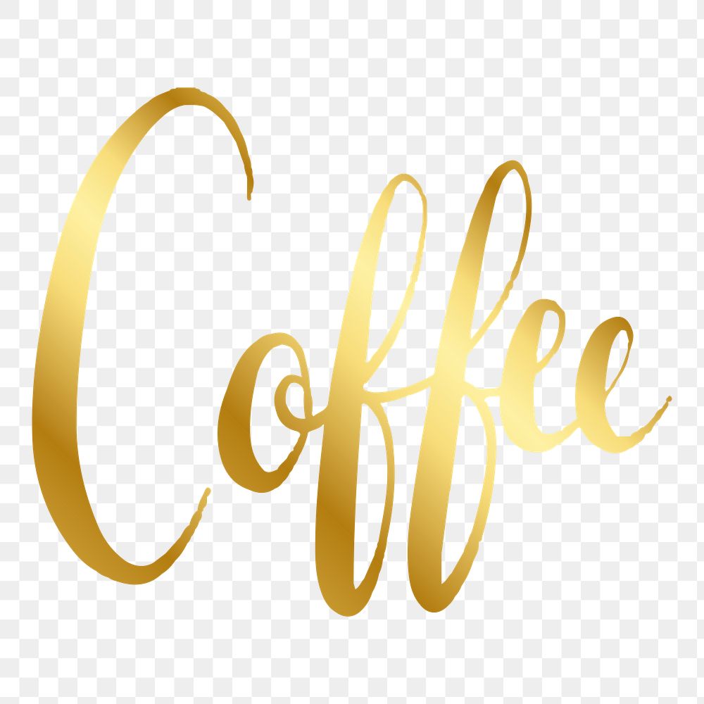 Coffee png word sticker typography, transparent background