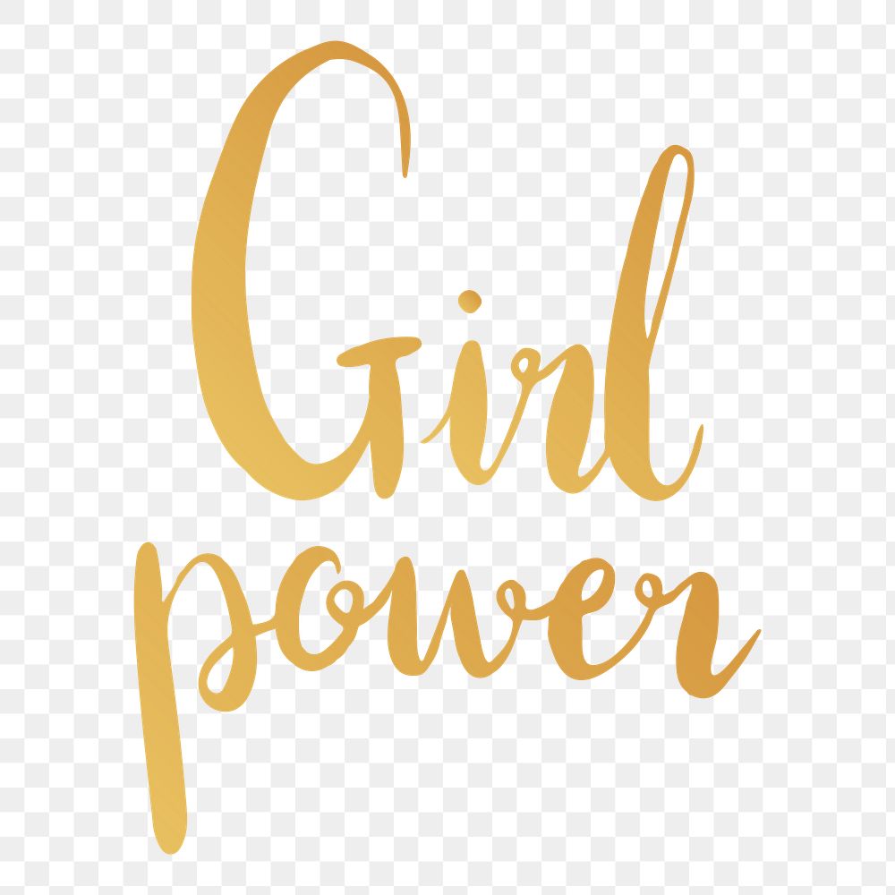 Girl power png word sticker typography, transparent background