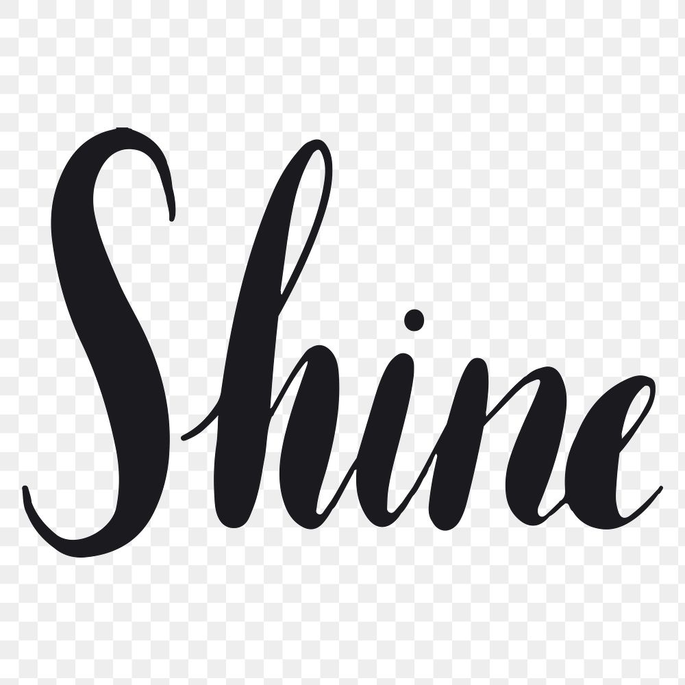 Shine png word sticker typography, transparent background