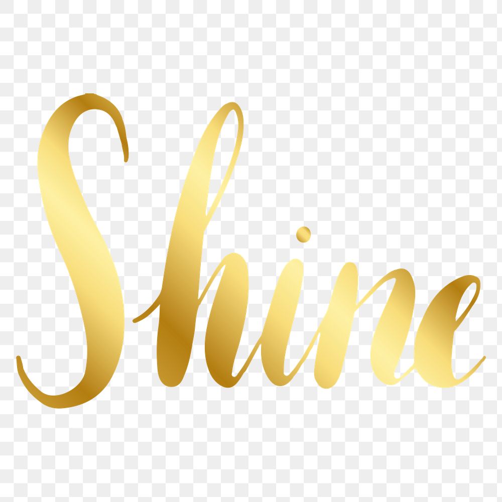 Shine png word sticker typography, transparent background