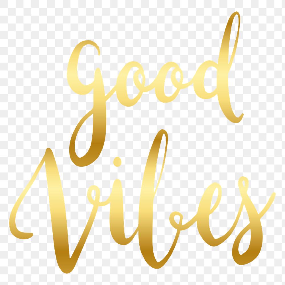 Good vibes png word sticker typography, transparent background