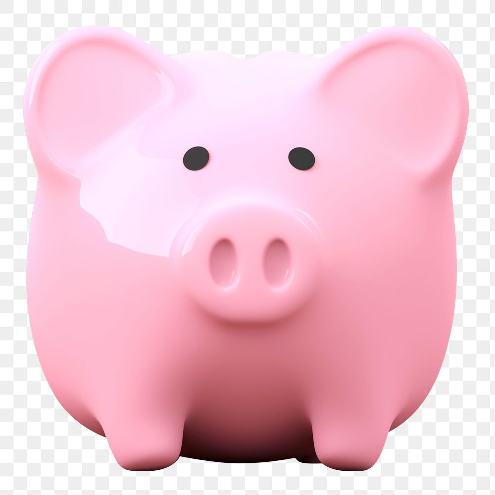 Piggy bank png sticker, savings transparent background