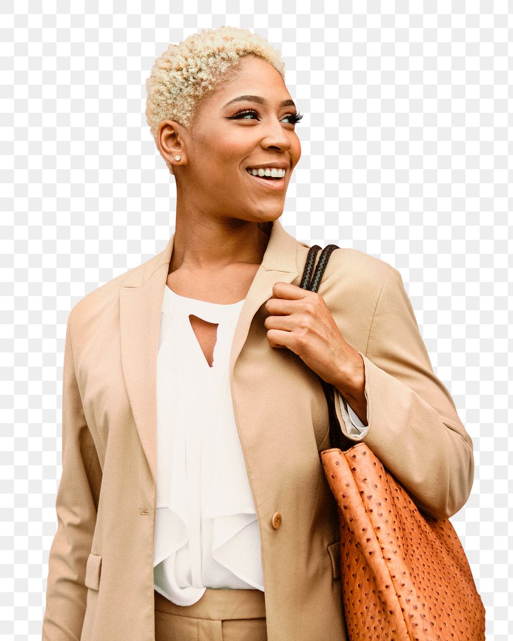 African American businesswoman png sticker, transparent background