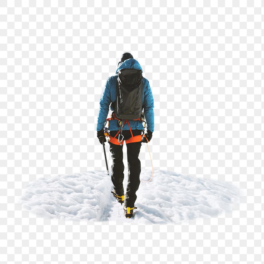 PNG Man backpack for hiking, collage element, transparent background