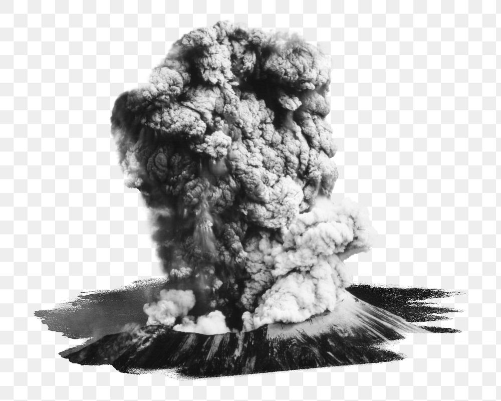 PNG Mt St Helens Eruption, collage element, transparent background