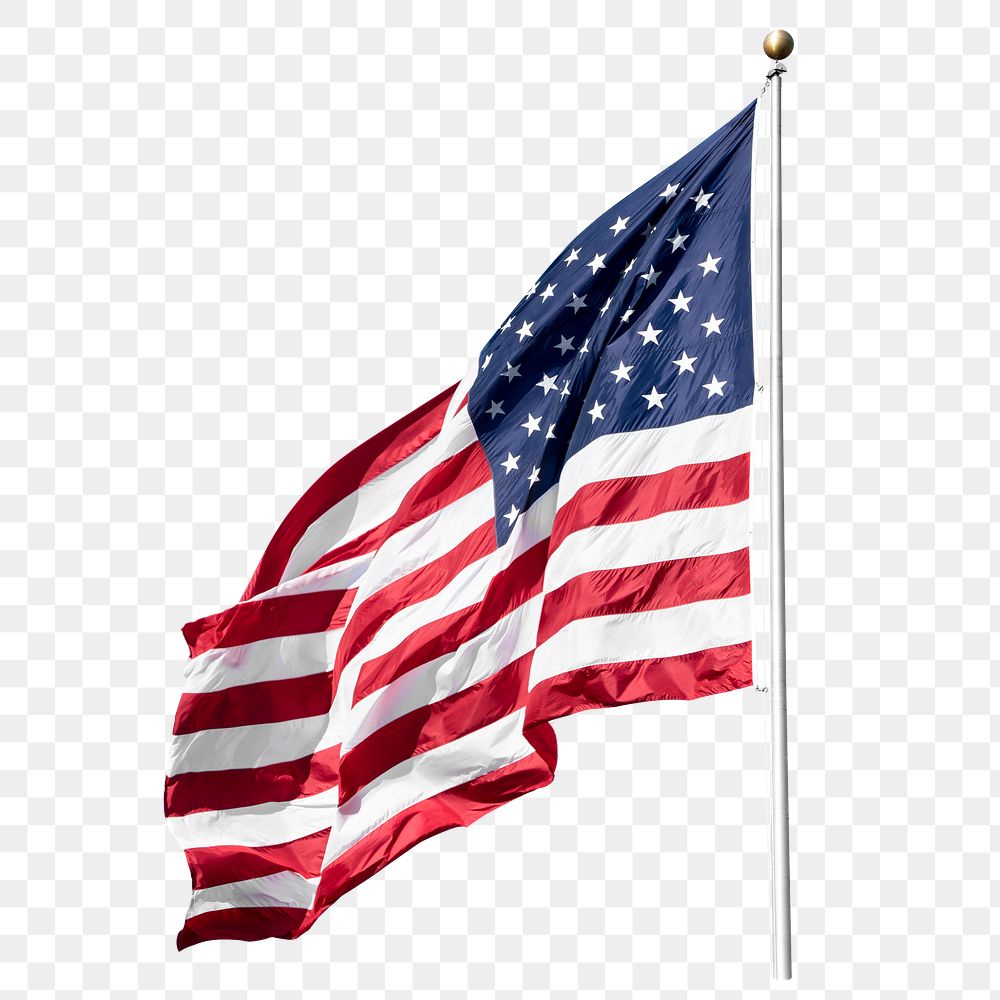 USA flag png sticker, transparent background
