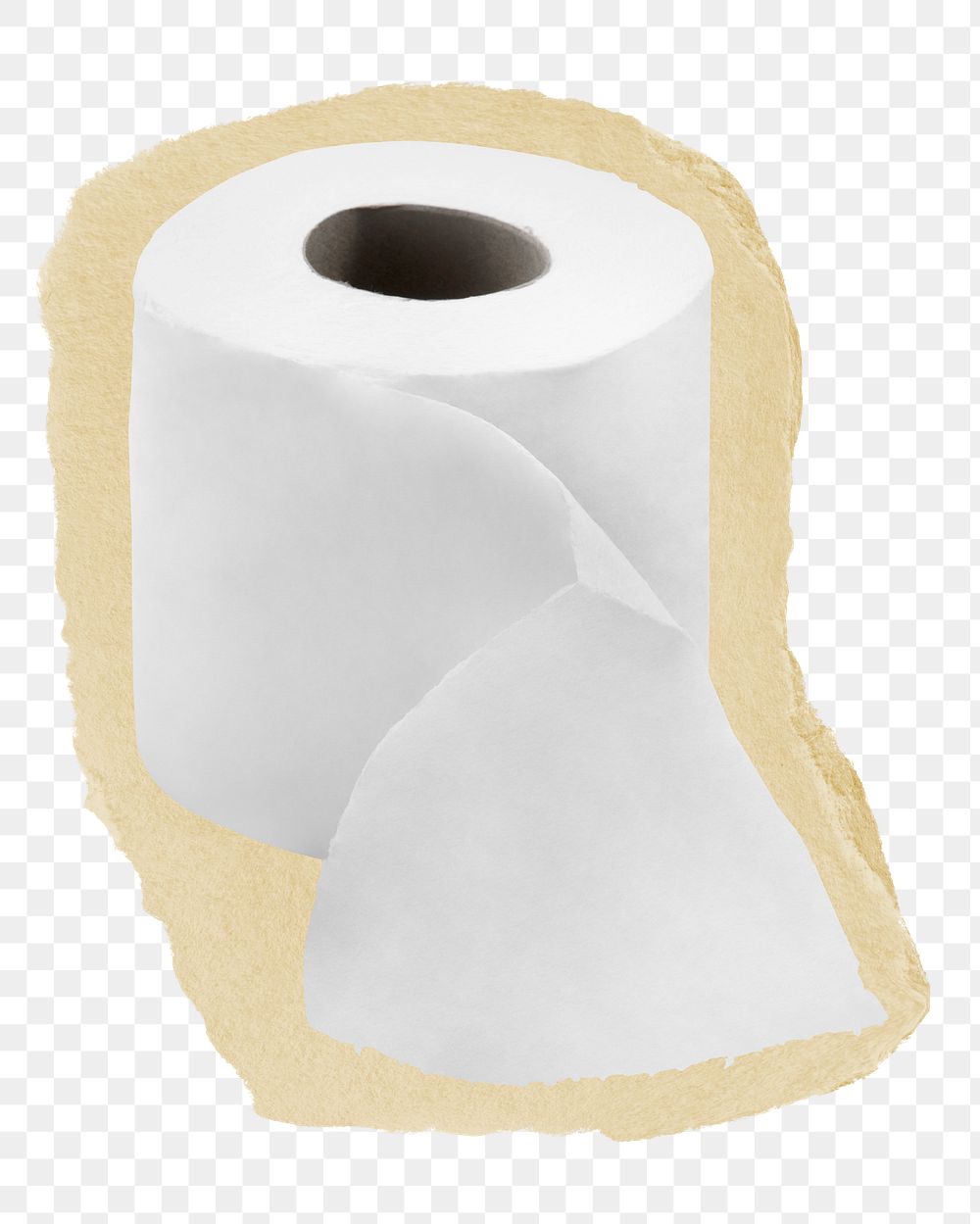 Toilet paper png sticker, ripped paper transparent background