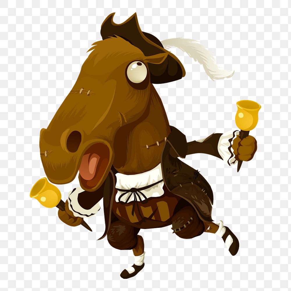 Horse character png sticker, Glitch game illustration, transparent background. Free public domain CC0 image.