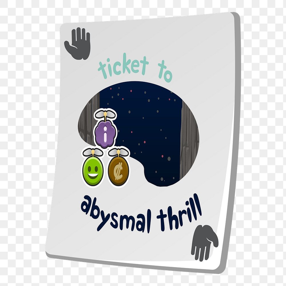 Ticket png sticker, Glitch game illustration, transparent background. Free public domain CC0 image.