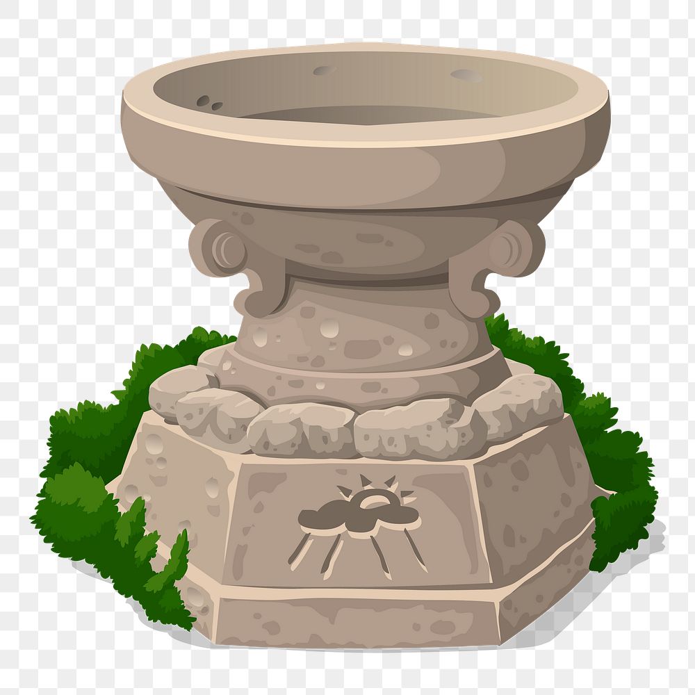 Fountain png sticker, Glitch game illustration, transparent background. Free public domain CC0 image.