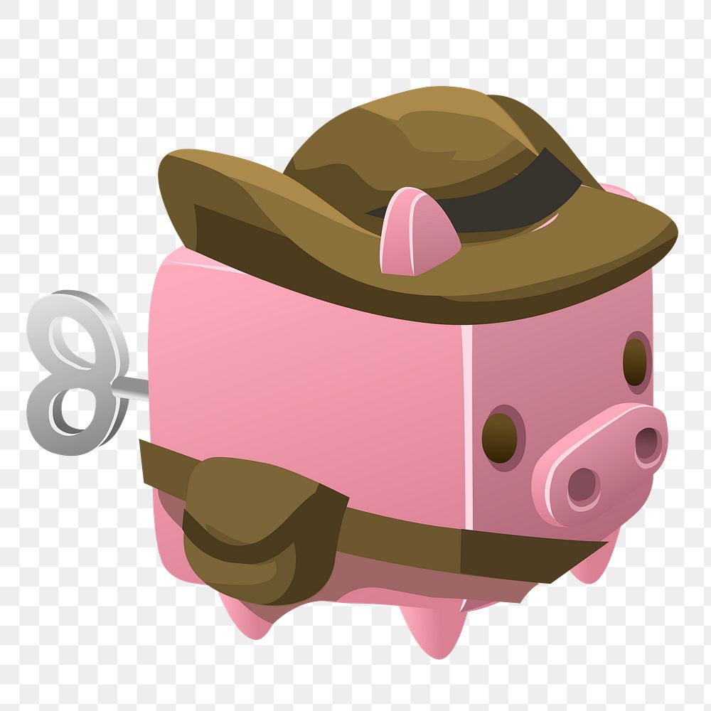 Piggy cubimal png sticker, Glitch game illustration, transparent background. Free public domain CC0 image.