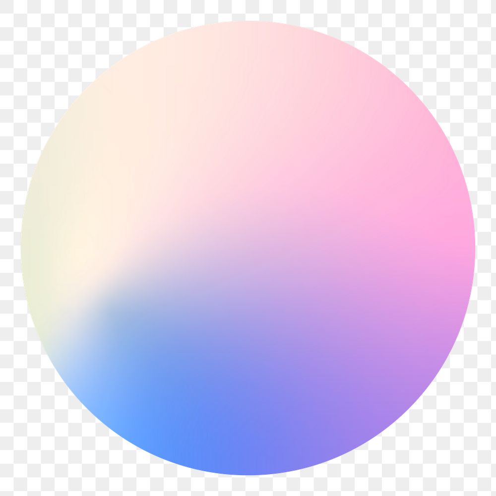 Gradient holographic circle png sticker, transparent background